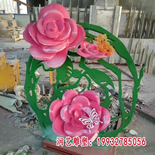 綻放的藝術 來賓花朵不銹鋼雕塑廠的大型抽象花卉創作