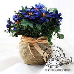 米子家居 黃藍紫白四色混合絹花，譜寫空間里的花語詩篇